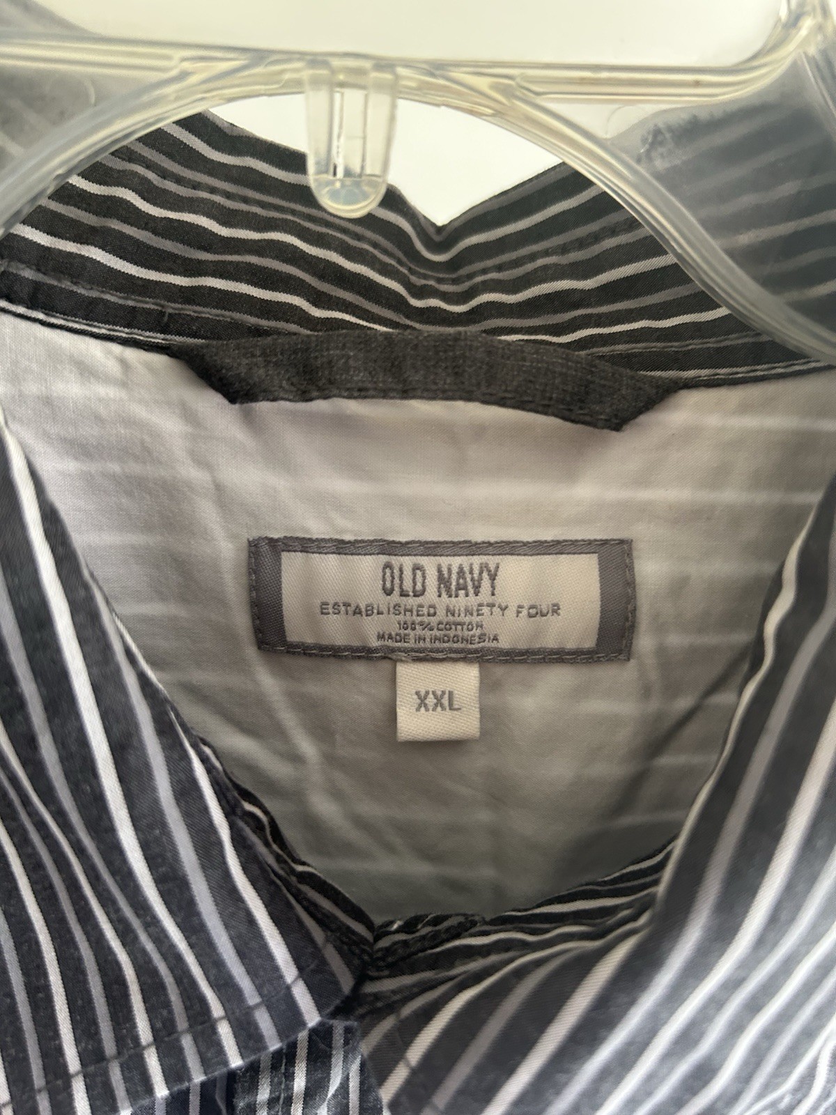 Old Many Men’s Black Striped Shirt Size XXL