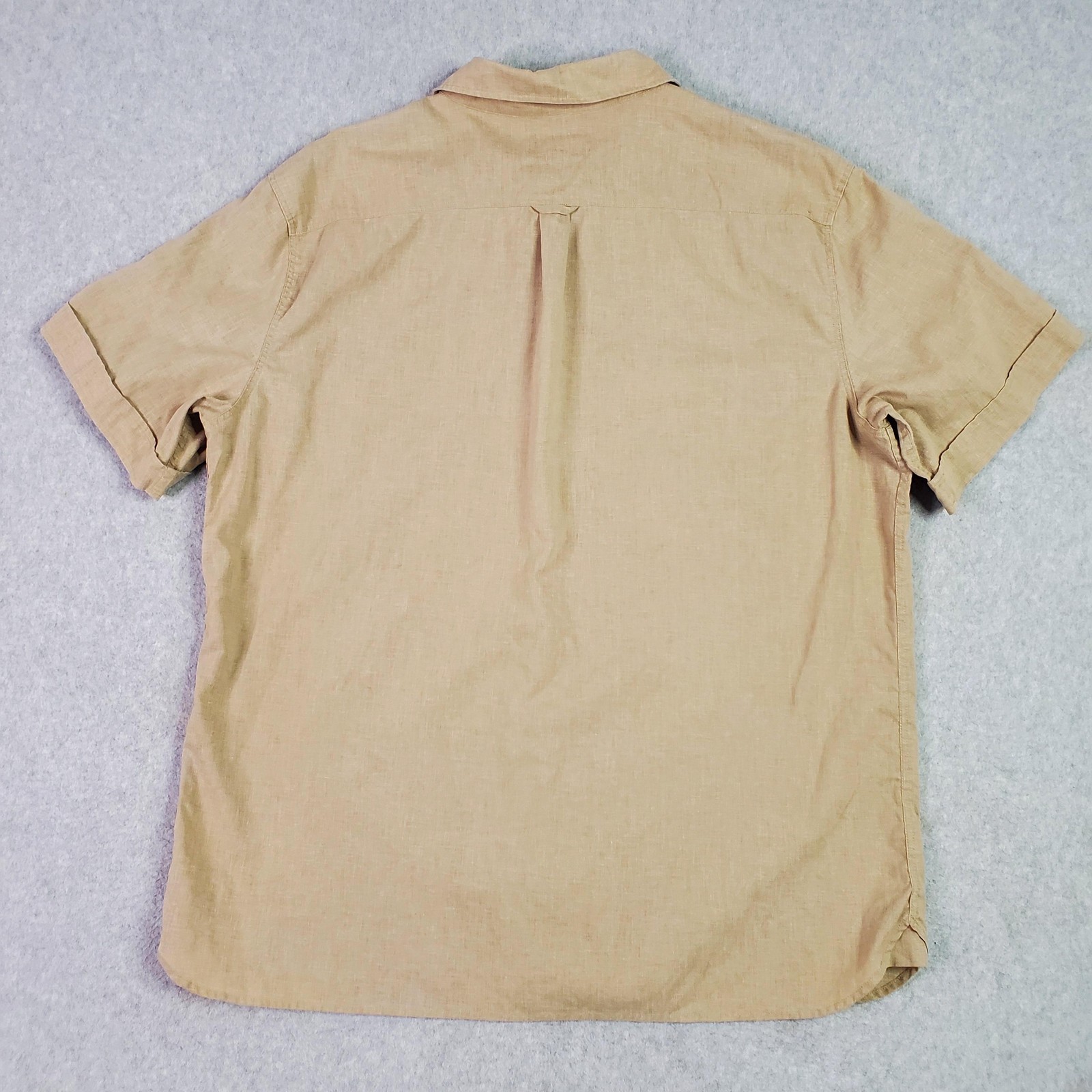 Fjallraven Shirt Mens 2XL Beige Hemp Blend Short Sleeve Button Up Comfort Fit