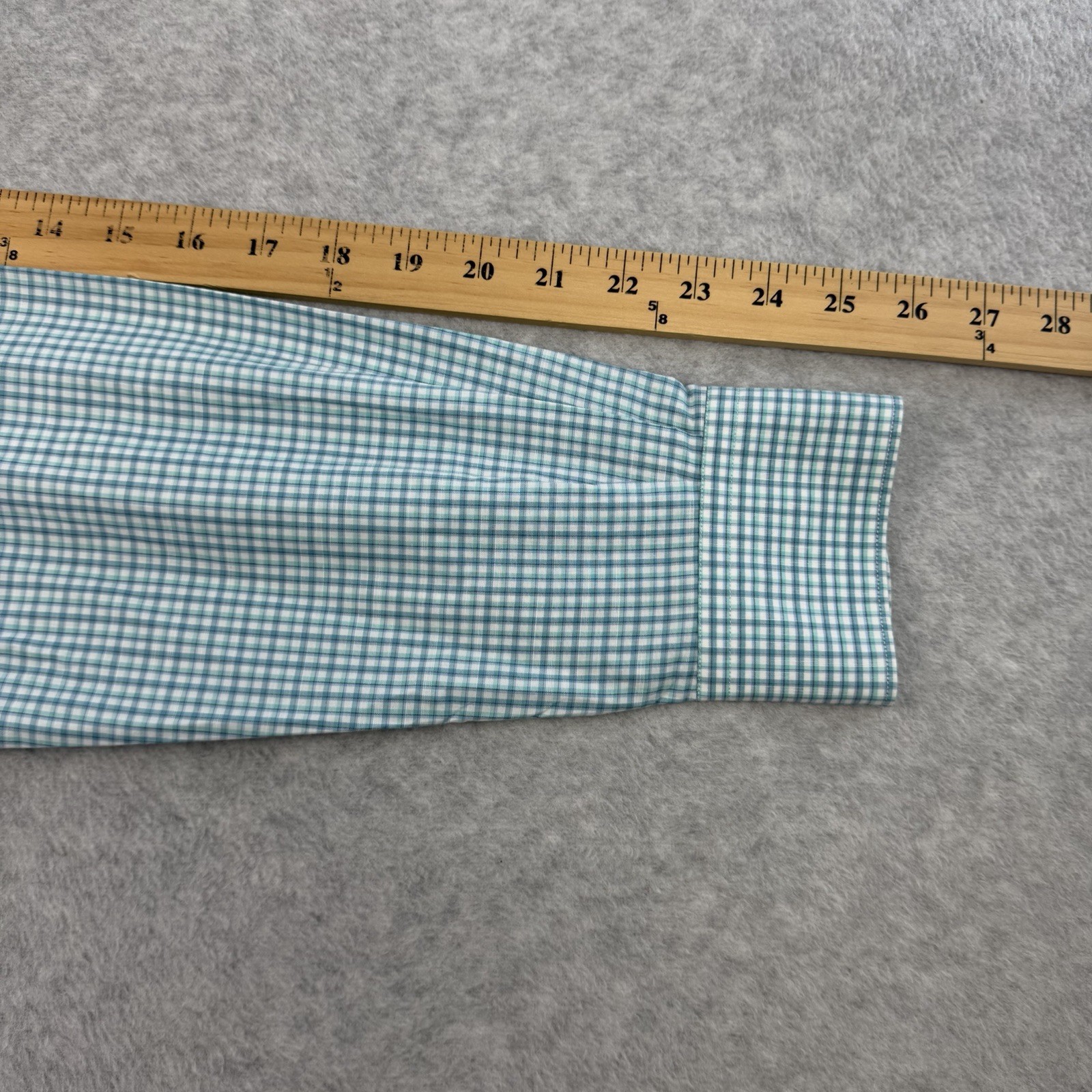 Ermenegildo Zegna Shirt Mens Medium Blue Check Cotton Long Sleeve Button Up