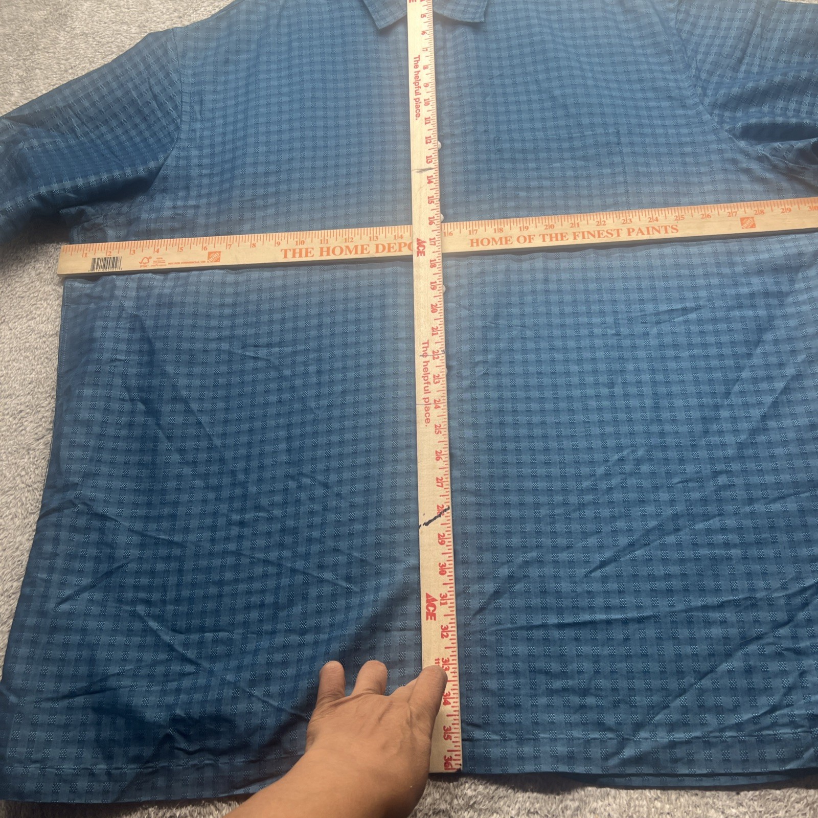 Mens Van Heusen Blue Weaved Short Sleeve Dress Shirt 3XL Nwot Button Down