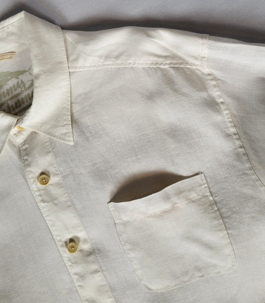 Tommy Bahama Men’s XL Off White Linen Long Sleeve Classic Machine Washable Shirt