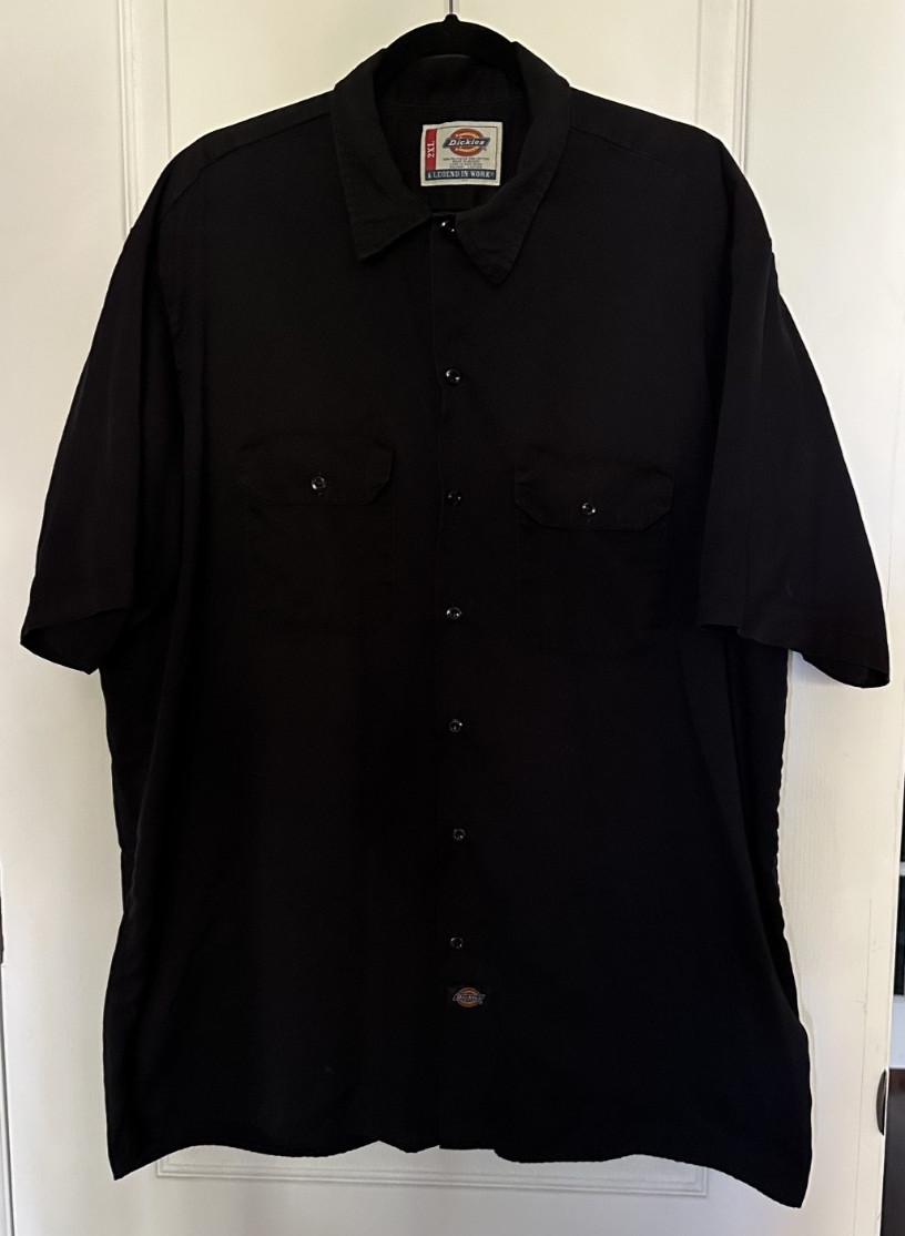 Dickies Black Button Down Work Shirt 2XL 2