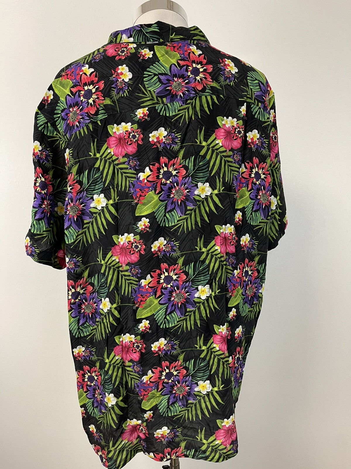 Jacamo Shirt Men’s 3XL Button Up Floral Viscose Hawaiian Short Sleeve Green N128
