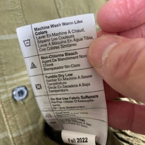 Carhartt TW4447-Men’s XL LS Green/Grey Stripe Cotton Button Up Loose Fit