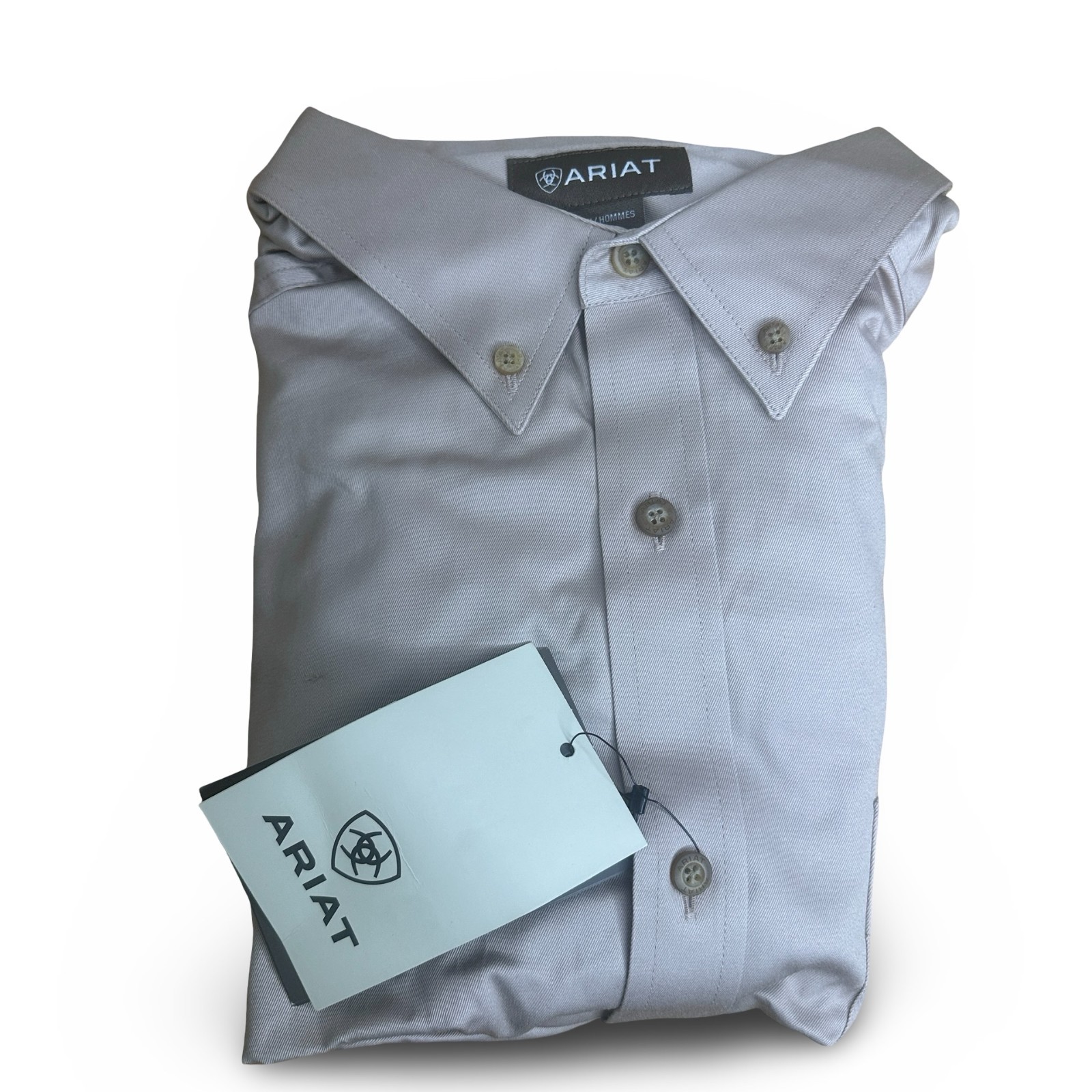 Ariat Men’s Solid Twill Classic LS Shirt 10000505 Khaki Size Large New
