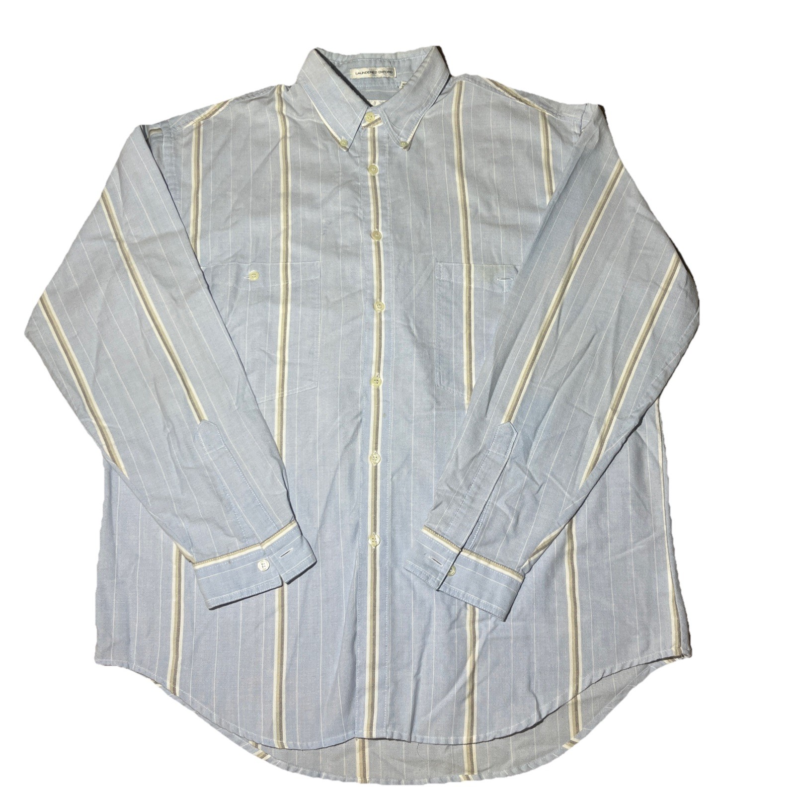 Levis Made & Crafted Mens Blue Cotton Oxford Button Down Shirt Size 3 L LMC