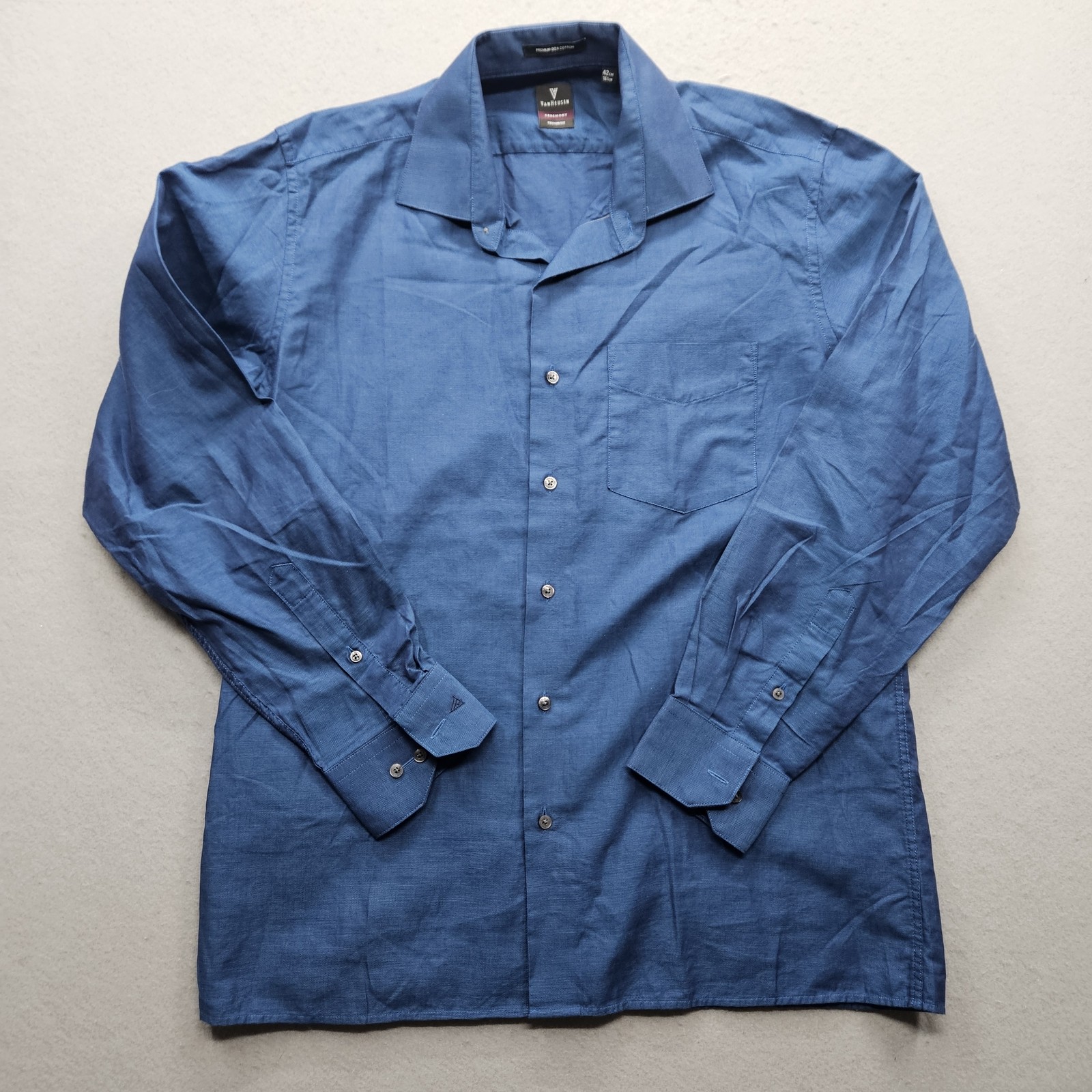 Van Heusen Men’s 42CM 16 1/2 in Navy Blue L/S Button Downs