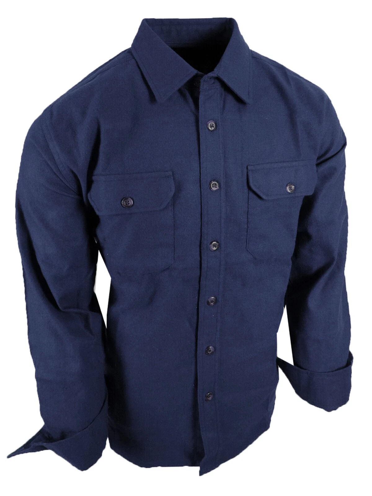 Chamois Shirt Mens Flannel Thick Rugged Work Stretch Button Pocket True Fit