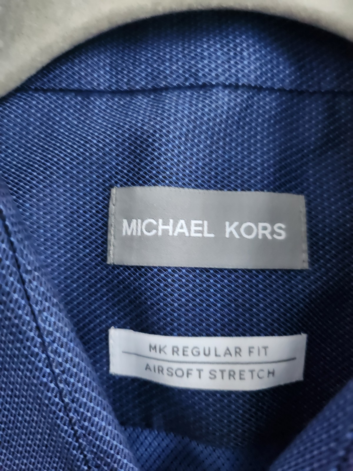 Michael Kors MK Regular Fit Airsoft Stretch Sz 16 34/35 color Blue
