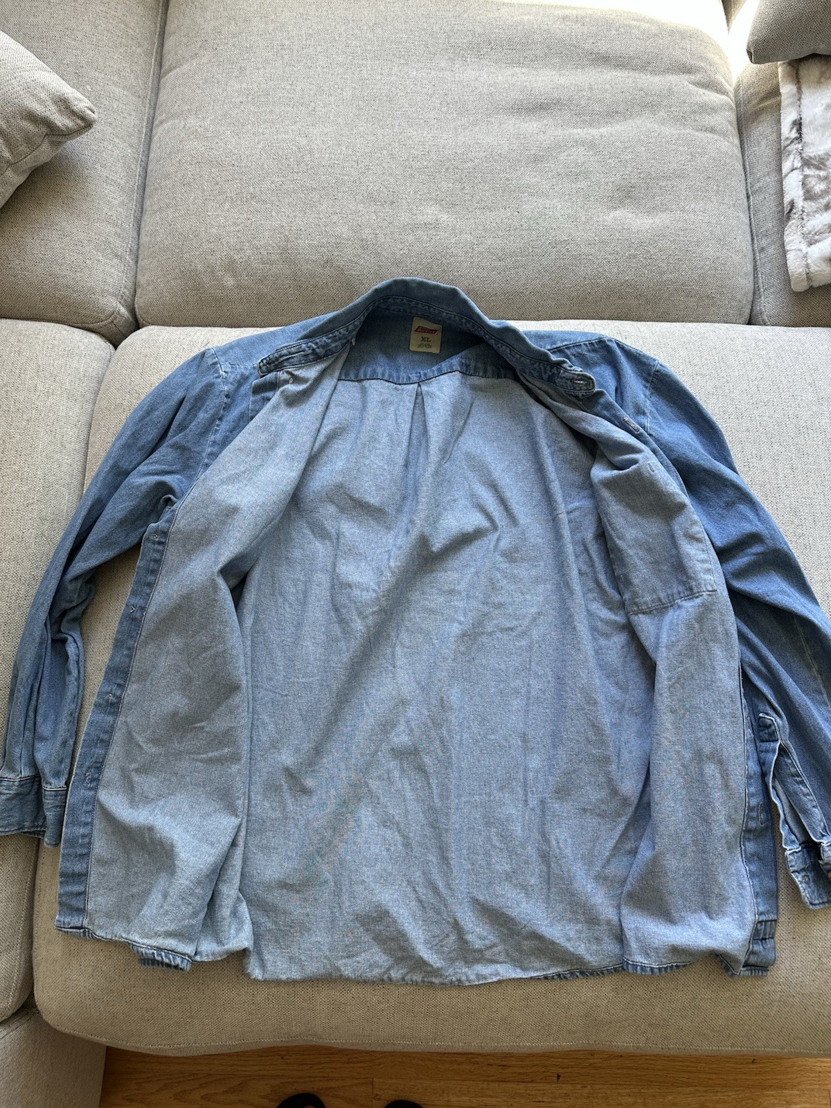 Dickies Denim Long Sleeve Work Shirt Men’s XL