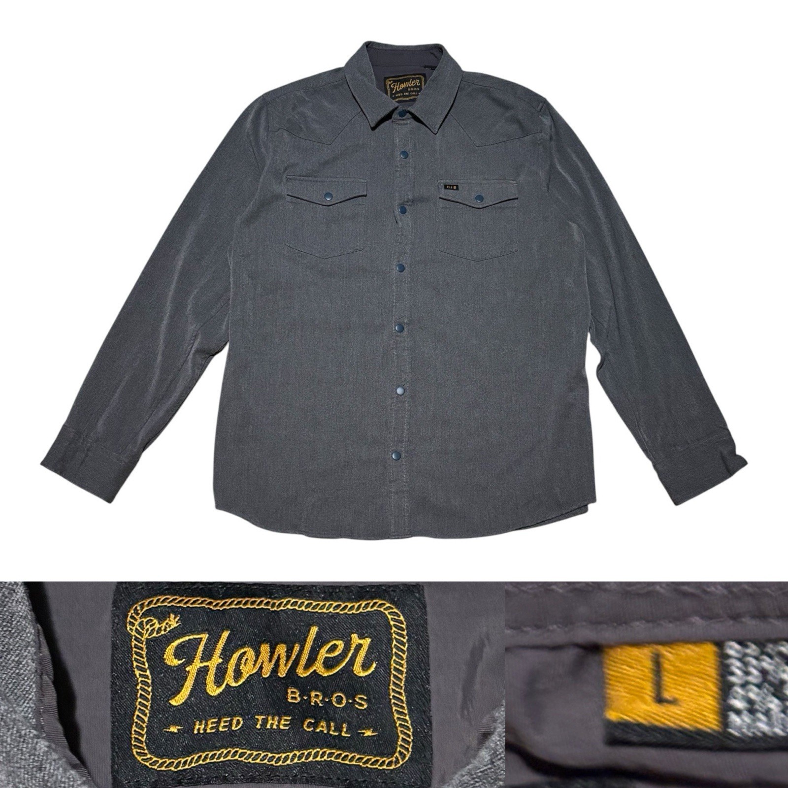 Howler Brothers Stockman Snapshirt Men’s Size Large In Grey