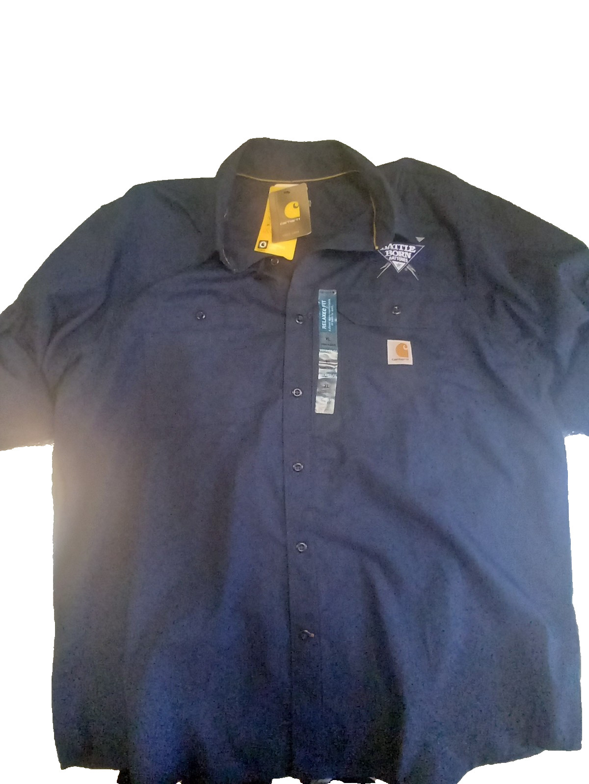 Carhartt Men’s Long Sleeve Shirt, Blue Vented back/mesh, custom embroidered logo