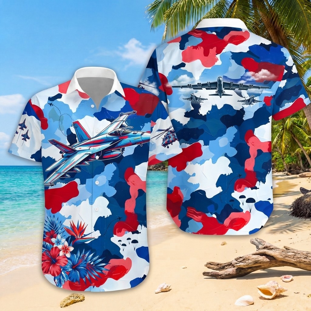Hawaiian Shirt Patriotic Camo Gift For Friends V89