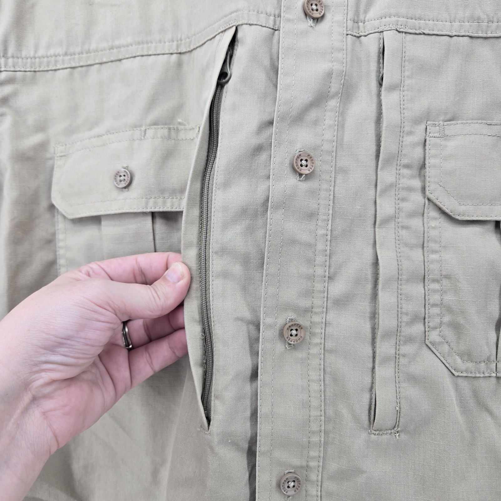 Propper Tactical Shirt Mens Medium Long Sleeve Ripstop Button Up Workwear Pocket