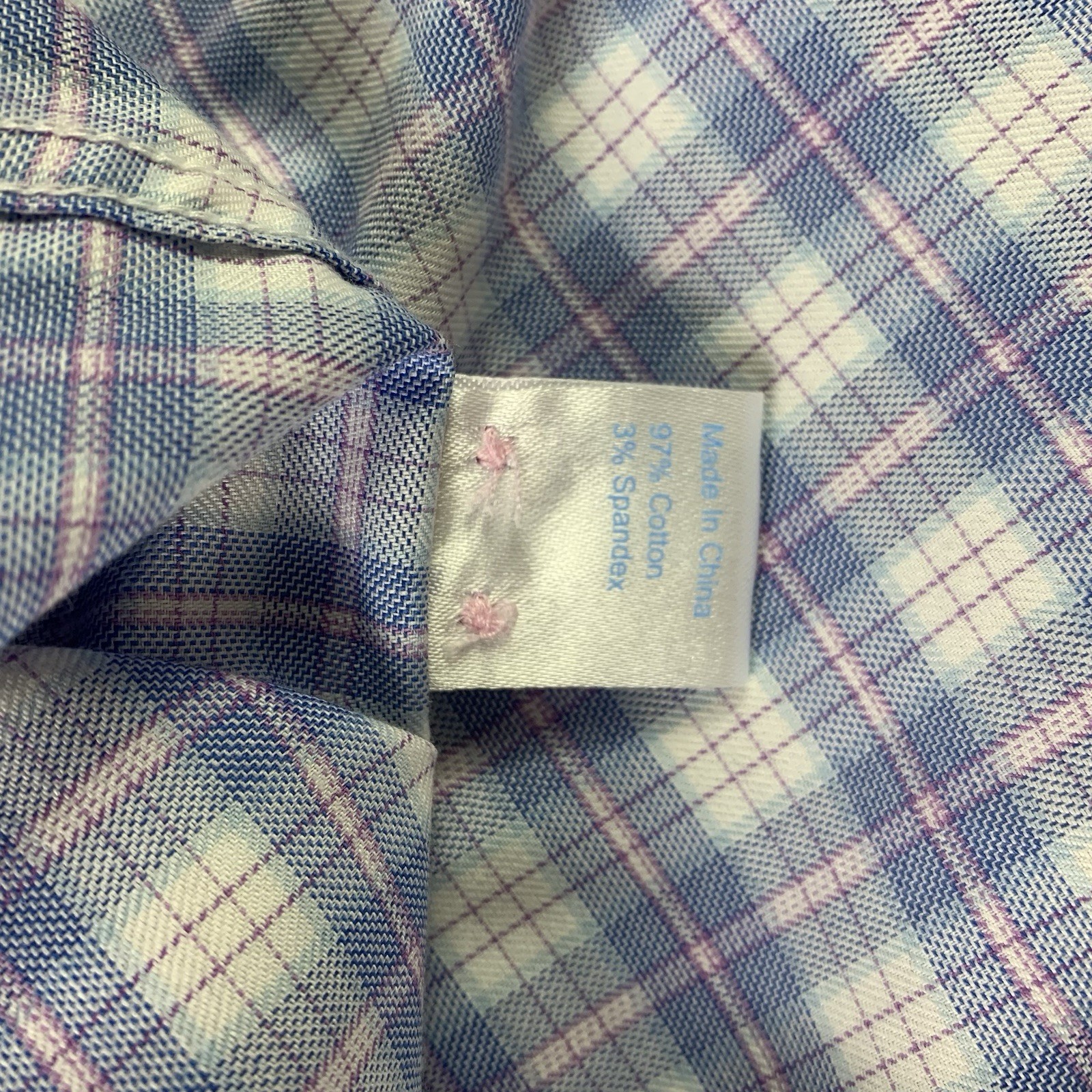 Twillory Untuckable Men’s Shirt Large Blue Plaid Gingham Button Down Easter