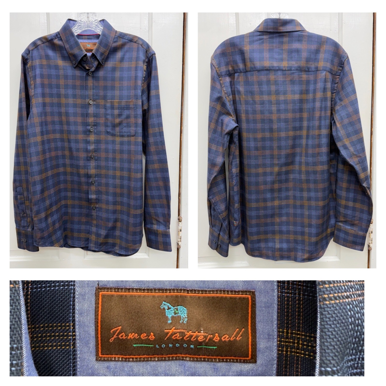 James Tattersall long sleeve button down shirt men’s medium