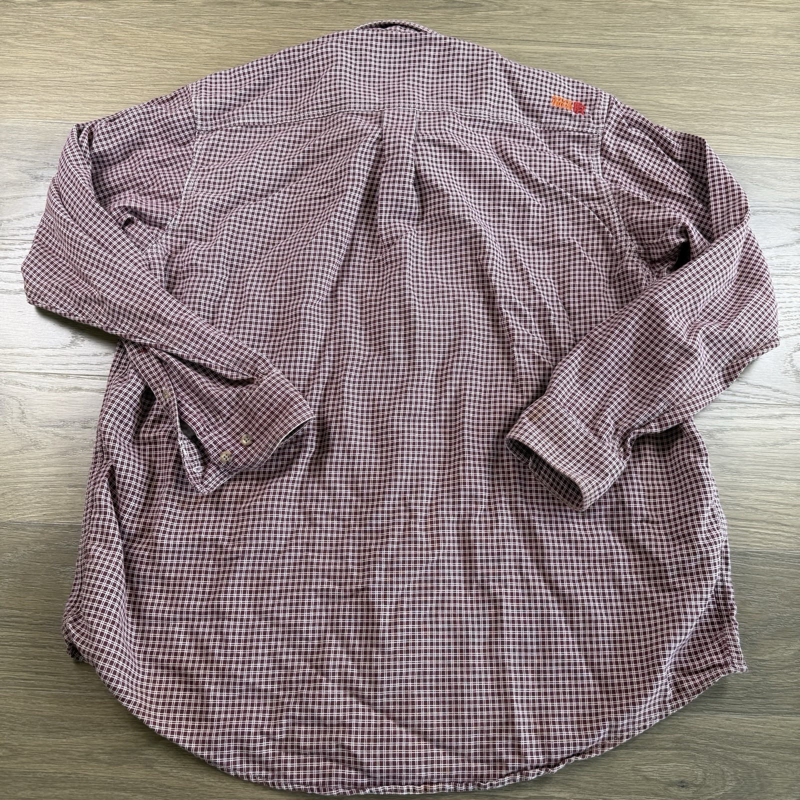 Ariat Shirt Men XL Work FR Flame Resistant 2112 Checks Plaid Cotton Nylon Long
