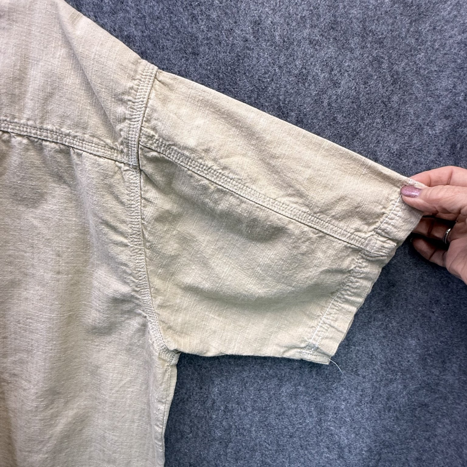 Walls Men’s Casual Button-Down Shirt Beige XL Cotton Machine Washable