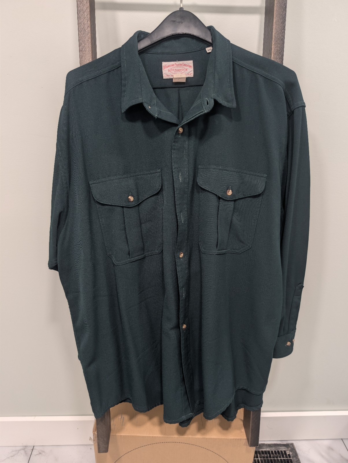 Filson 865 100% Wool Field Shirt XXL Forest Green Made In USA
