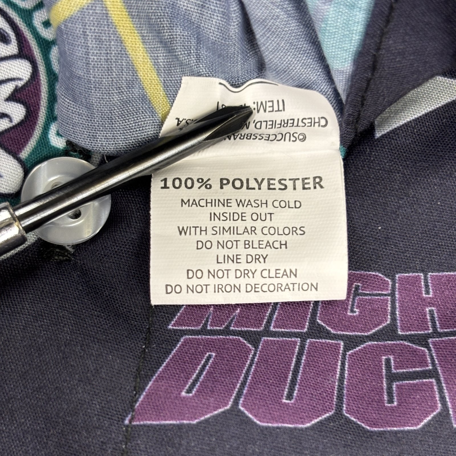 Anaheim Mighty Ducks Shirt Mens Large Black Unbranded Short Sleeve Button Up NHL