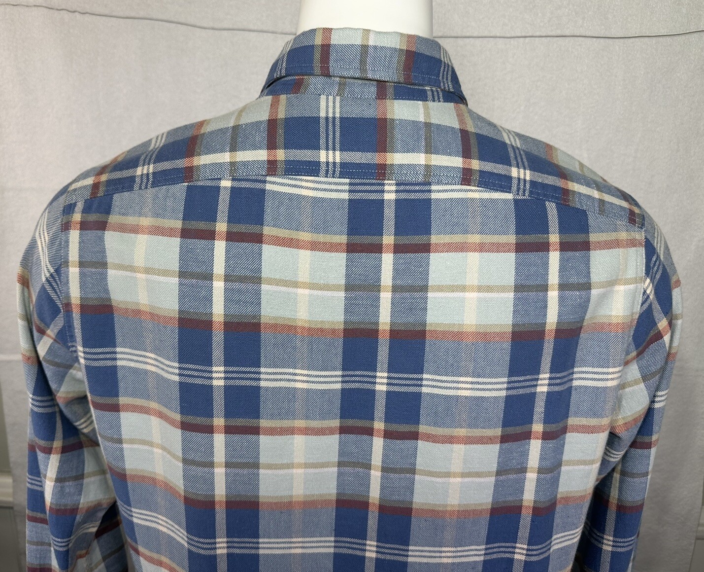 J Crew Cotton-Hemp Blend Twill Shirt Size Medium BM173 Blue Plaid NEW