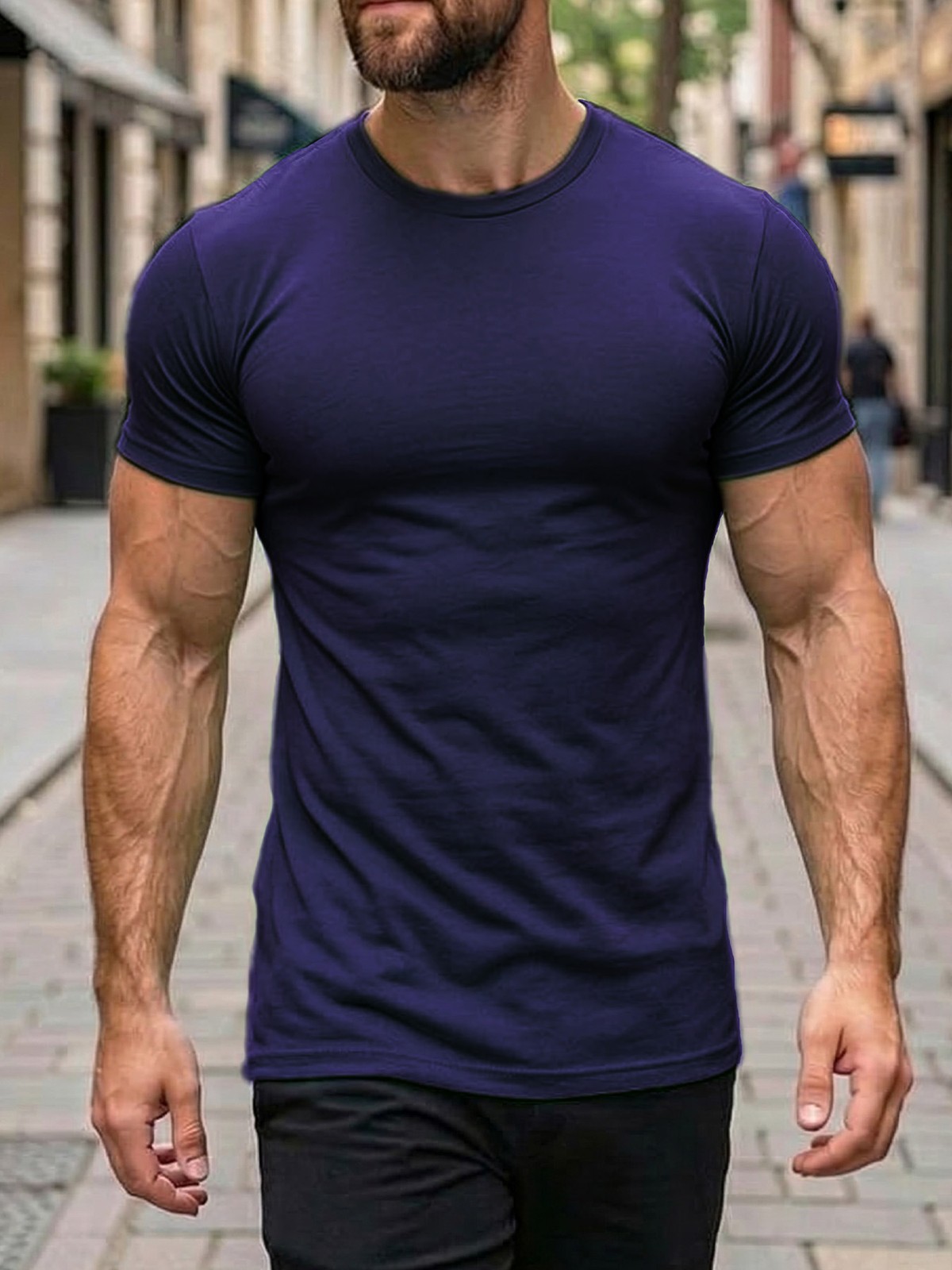 Spring Summer Cation Solid Men’s Casual Tee