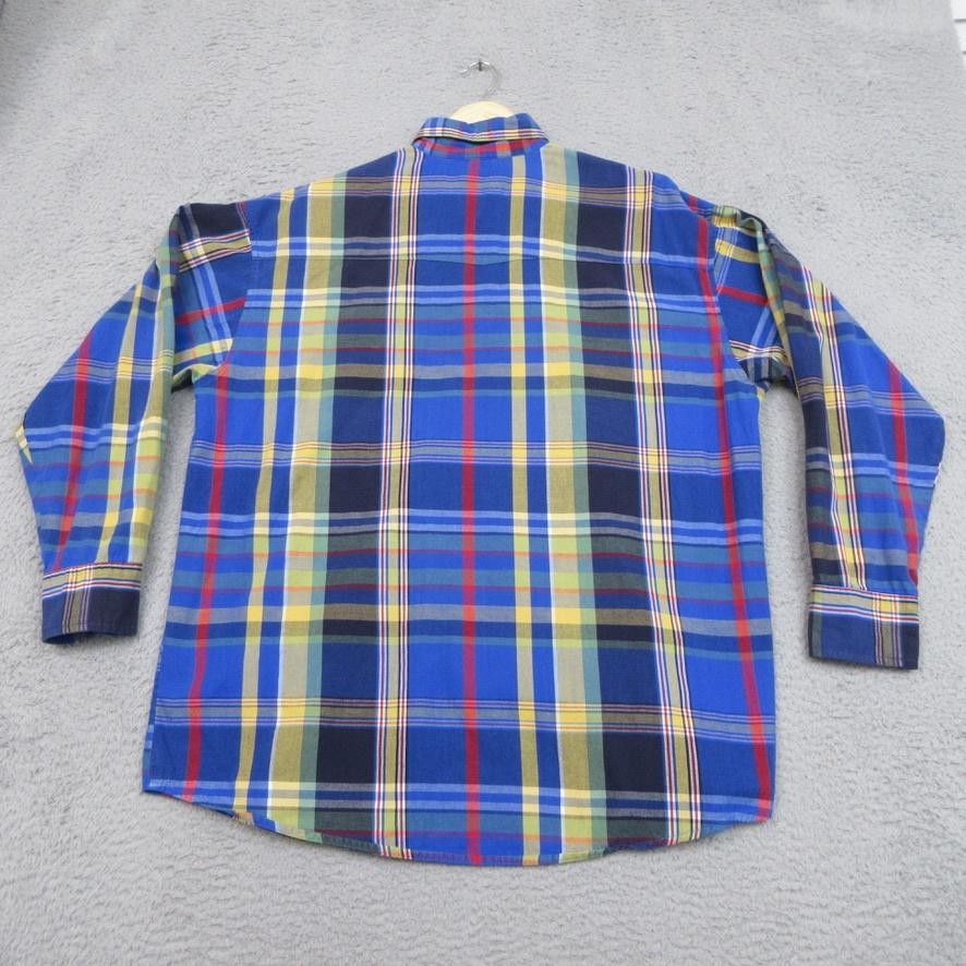 Twenty X Plaid Shirt Mens XL Long Sleeve Blue Multicolor Button Front Pocket
