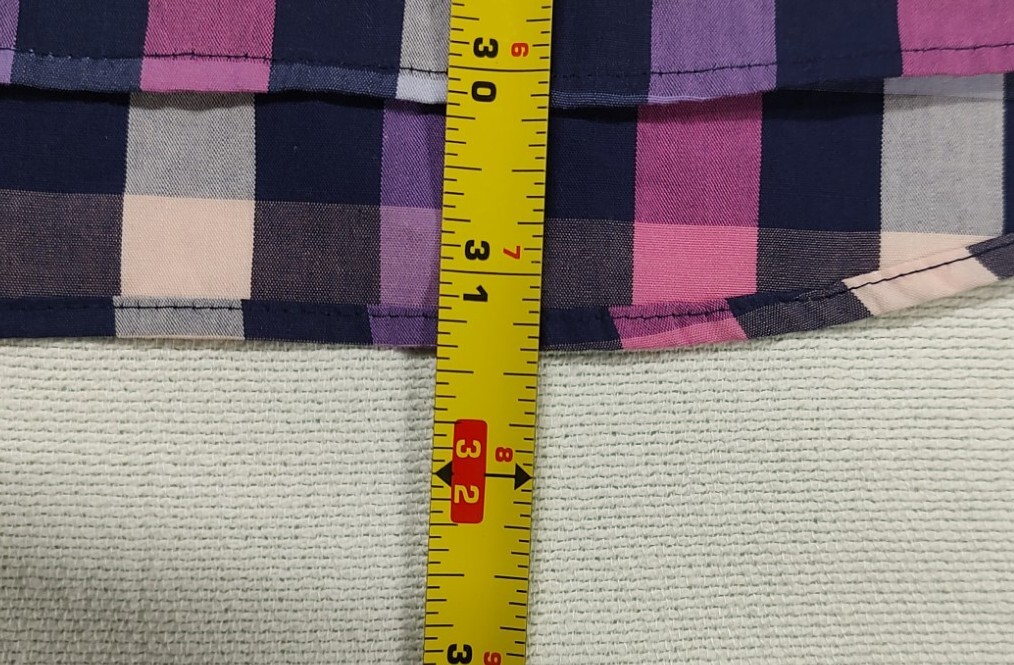 Vedoneire Flip Cuff button down L Men purple pink plaid long sleeve shirt