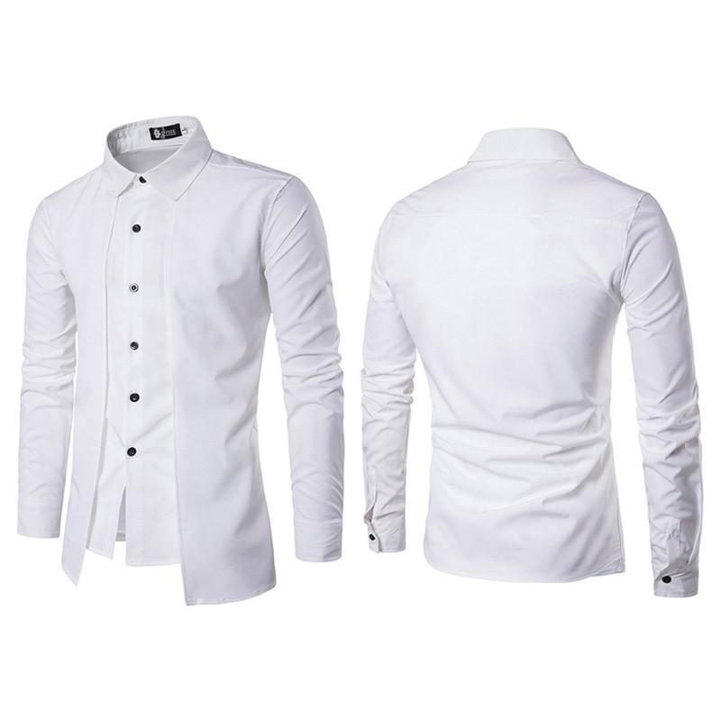 Men Luxury Formal Shirt Long Sleeve Slim Business Casual Dress Suit Shirts Tops