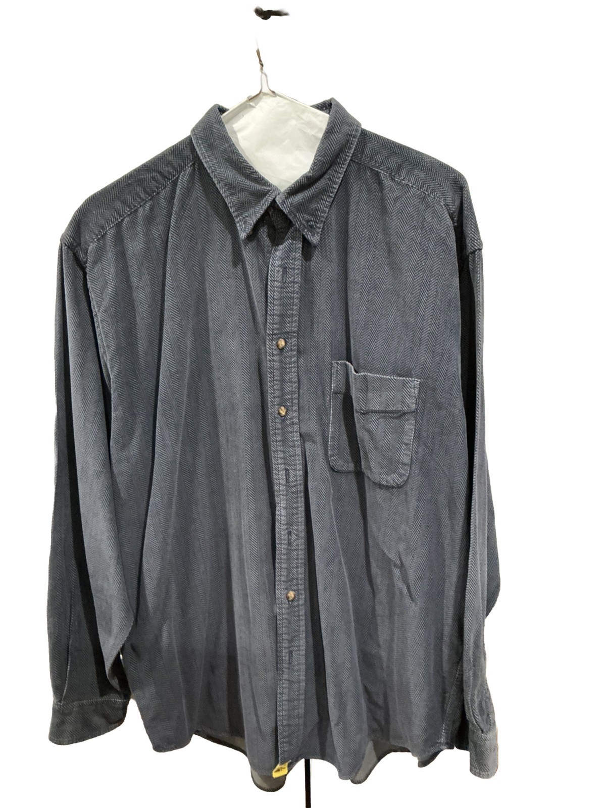 Eddie Bauer Mens SIZE XLT Blue Corduroy Button Up LS Shirt