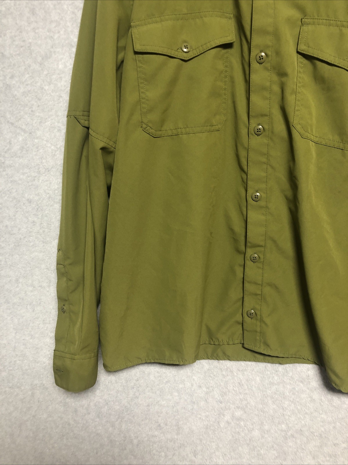 5.11 Tactical Men’s L Button Down Shirt Style 72157 Khaki Utility Pockets Vented