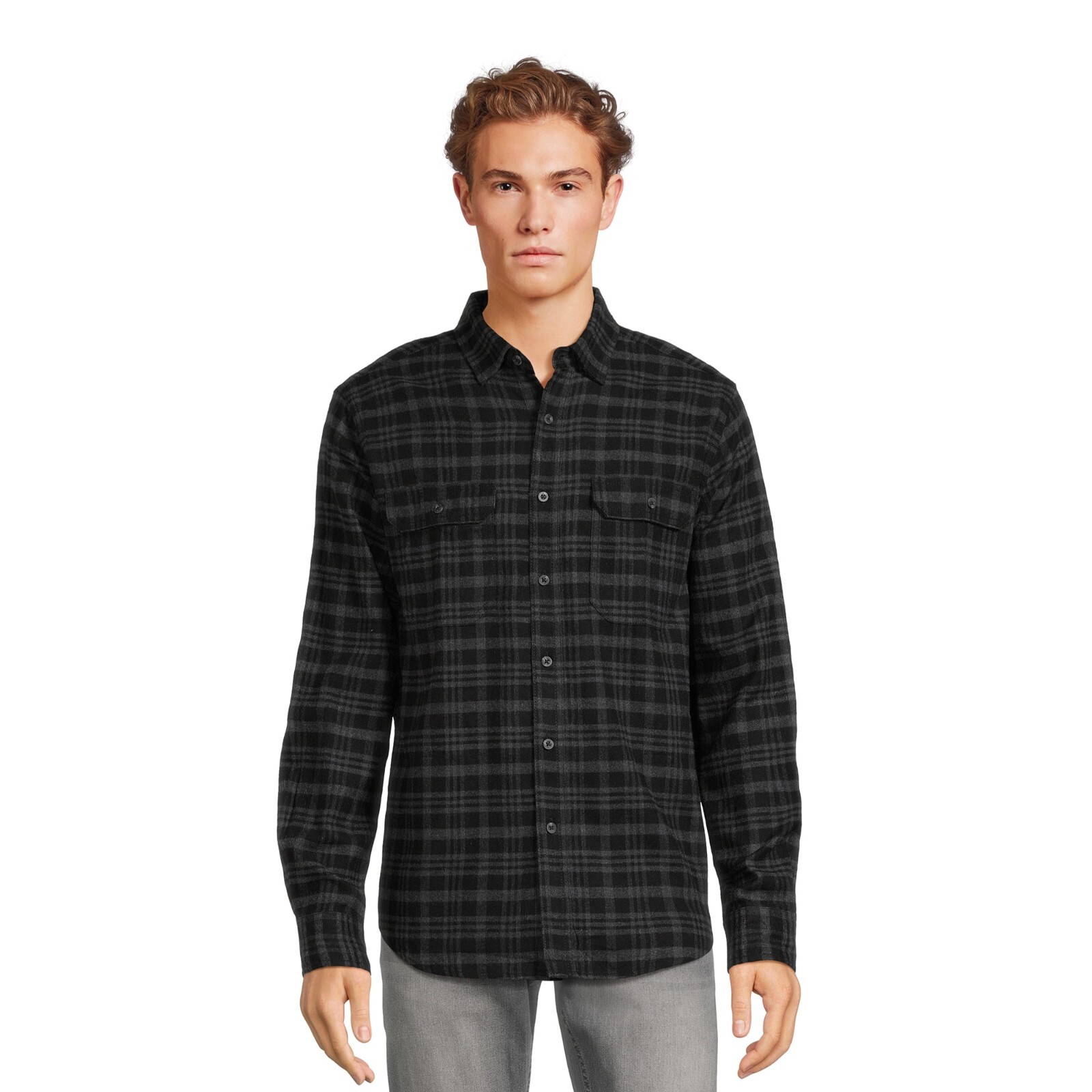 George Men’s Flannel Long Sleeve Button Down Shirt XL, XLT, 2XL, 2XLT, 3XL, 3XLT