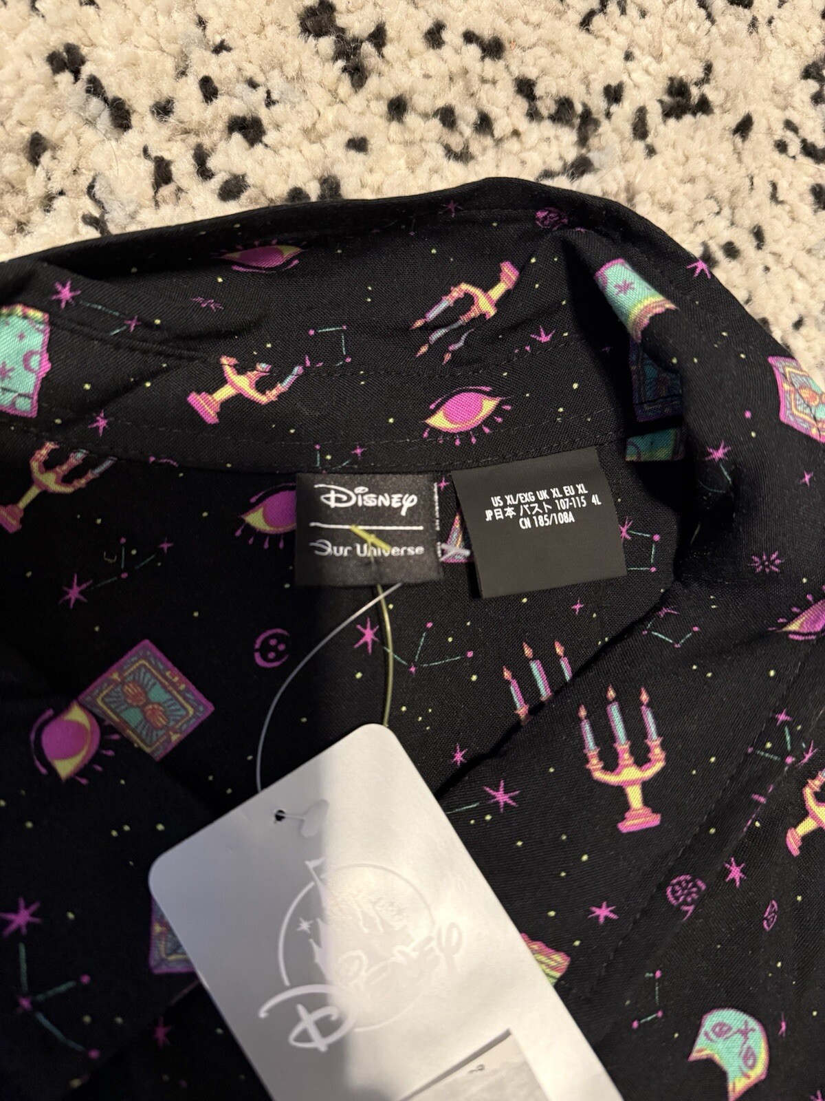 Disney Hocus Pocus Shirt Mens XL Button Up Black ‘Our Universe’ NEW