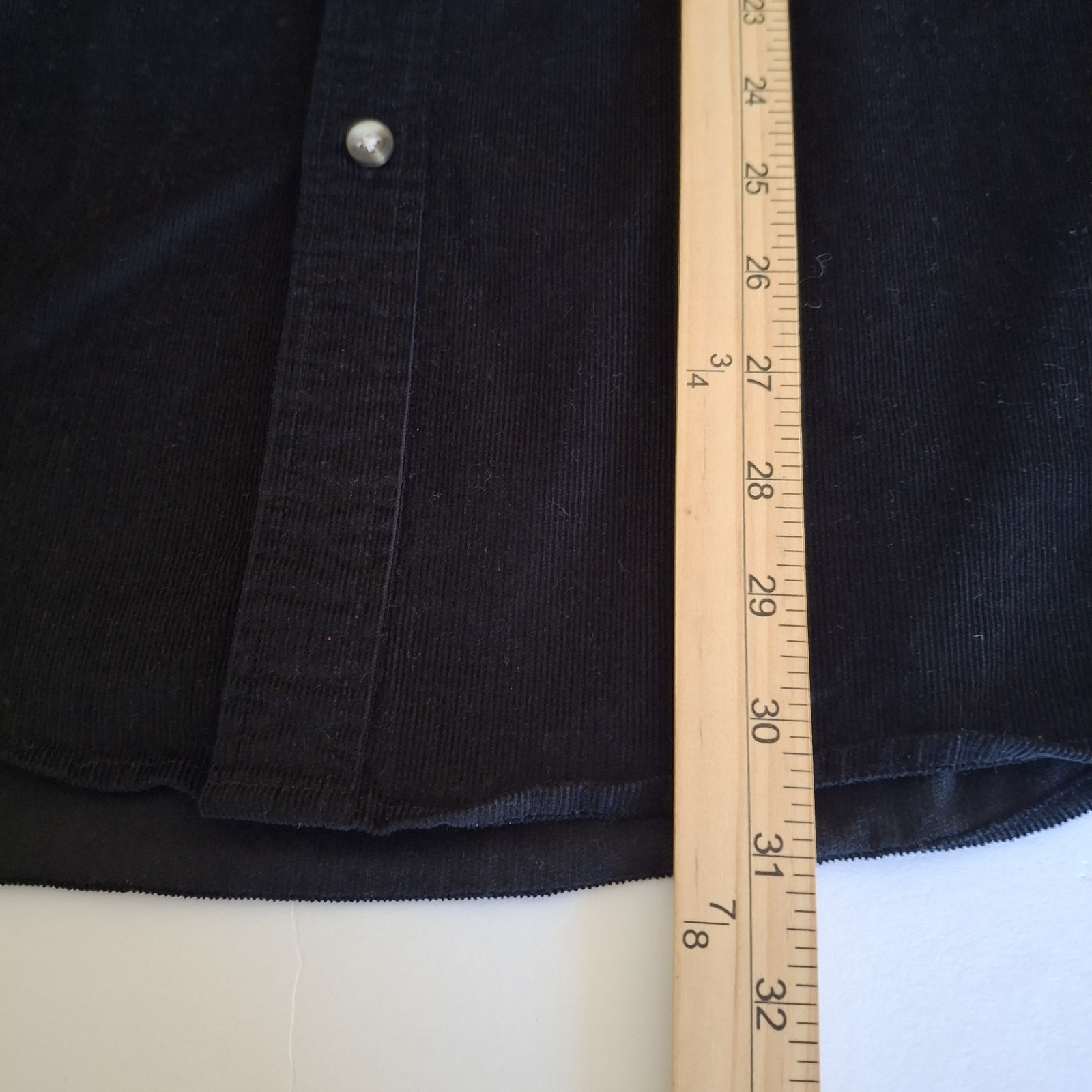 ​ASOS DESIGN Mens Black Corduroy Shirt Size XL Long Sleeve Button Down Pocket