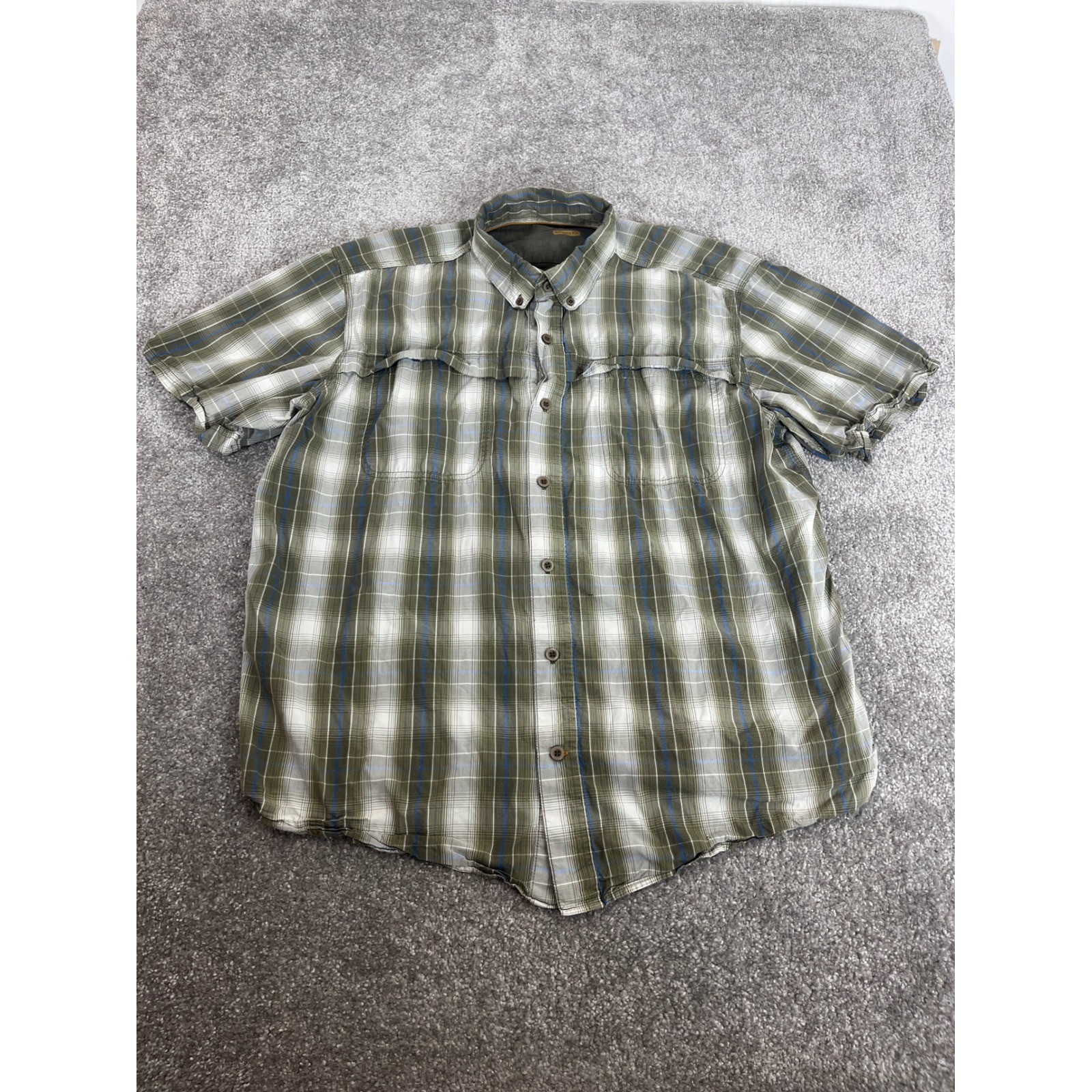 Carhartt Button Down Shirt Mens XL Relaxed Fit Force Vented Mesh Short Sleeve