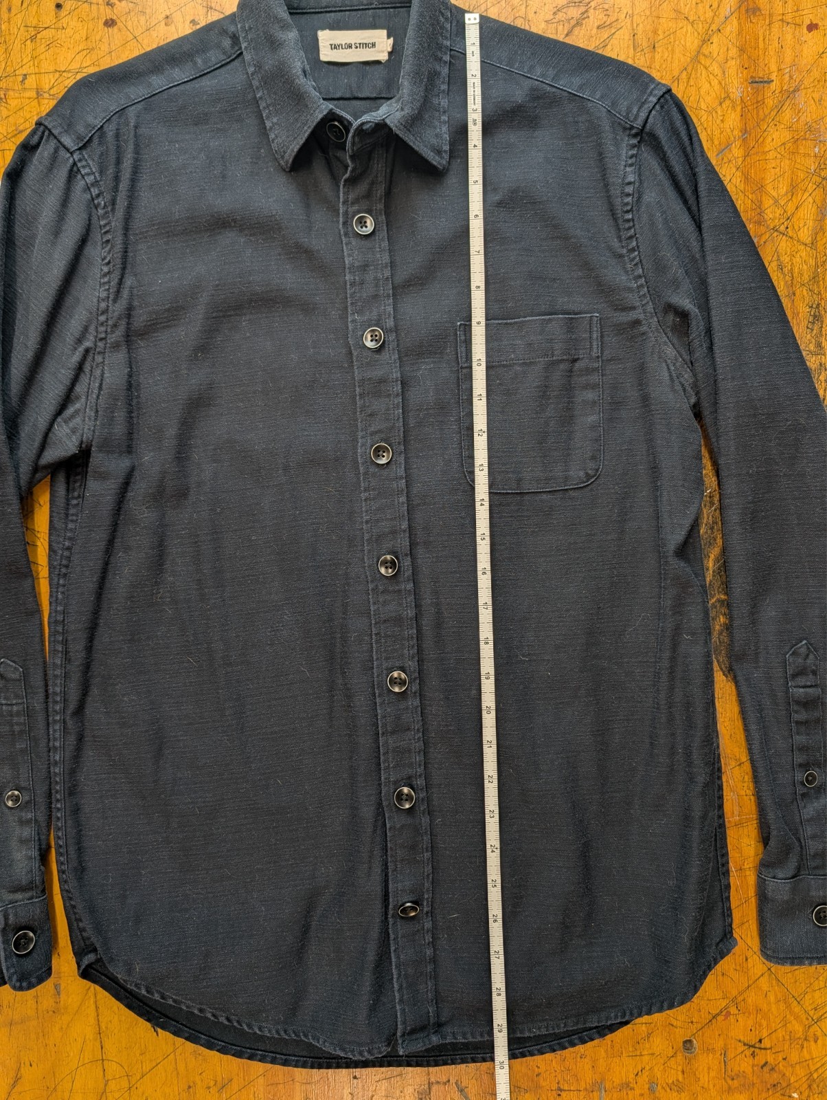 Rare Taylor Stitch | The Mechanic Shirt in Black Reverse Sateen | Medium 40