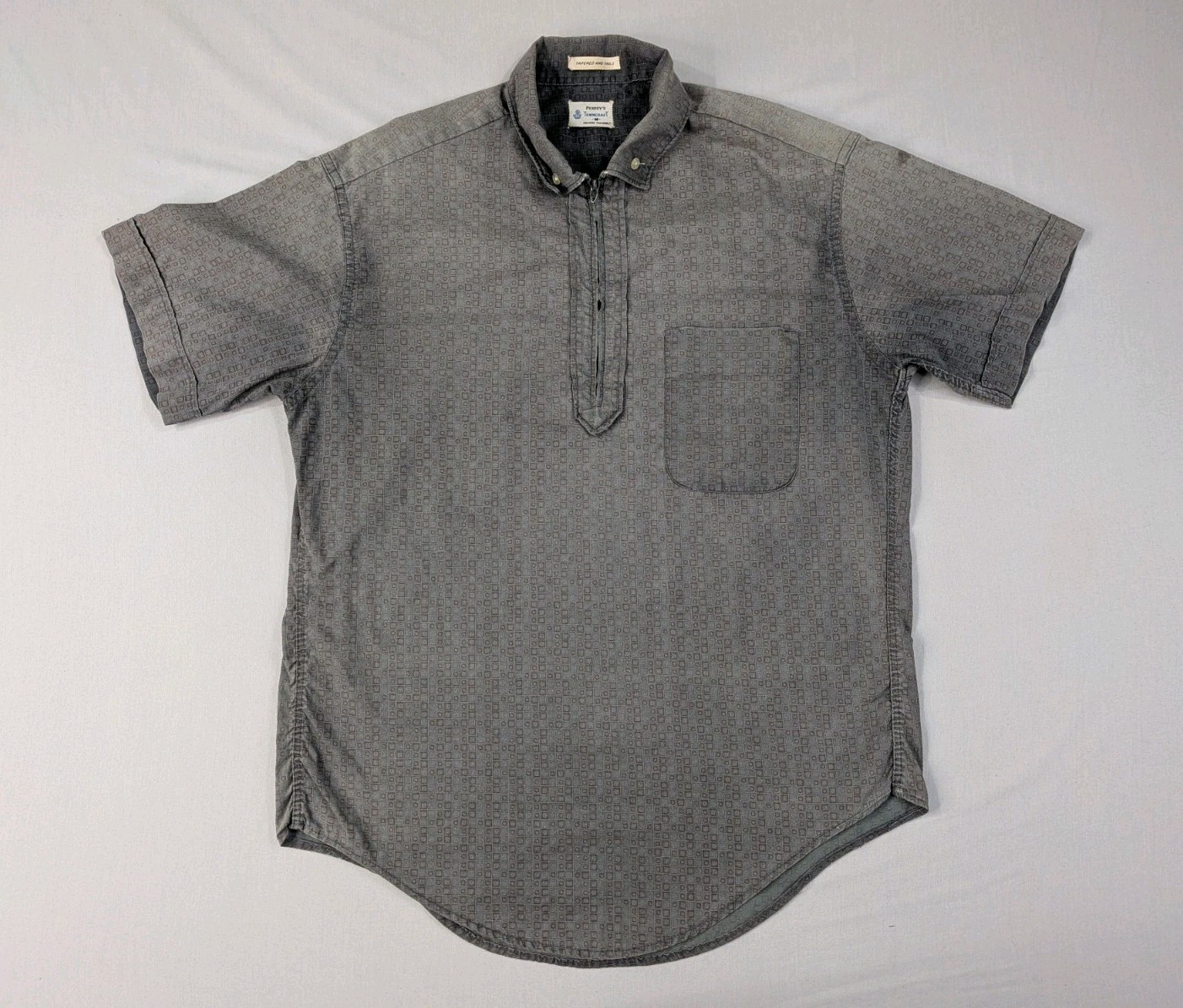 Vintage 60s Pennys Towncraft Shirt Adult Medium Distressed Faded Quarter Zip*