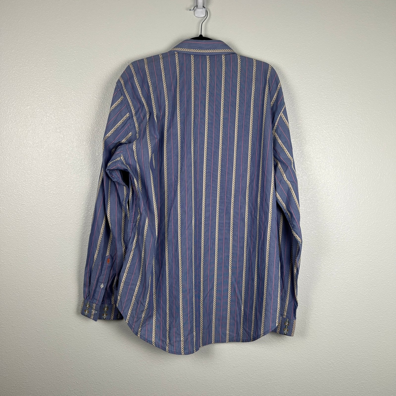 Robert Graham Men’s Embroidered Flip Cuff Button Up Sz XL