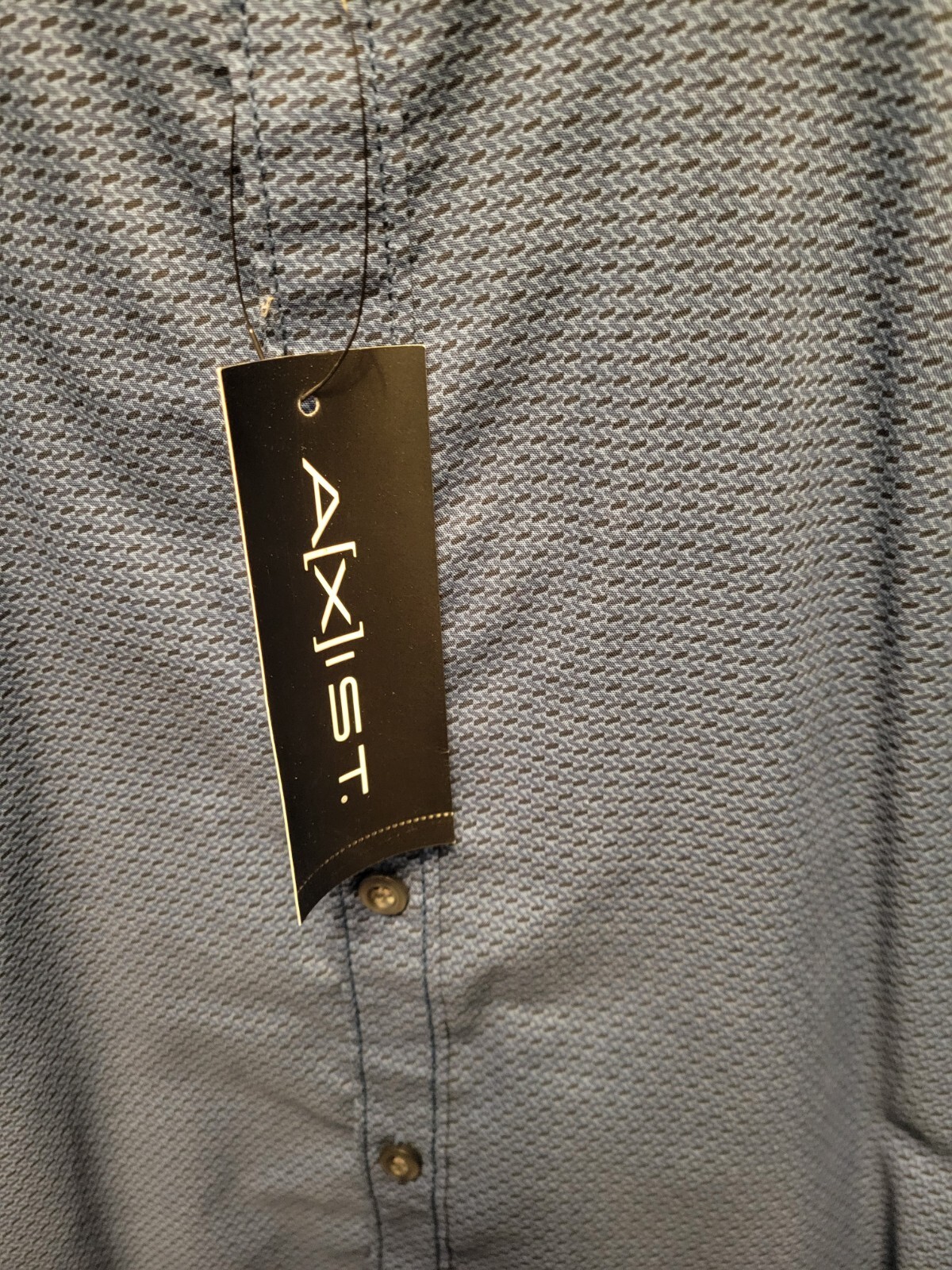 A[X]IST Men’s Short Sleeve Blue Button Up Shirt Size L/G – NWT