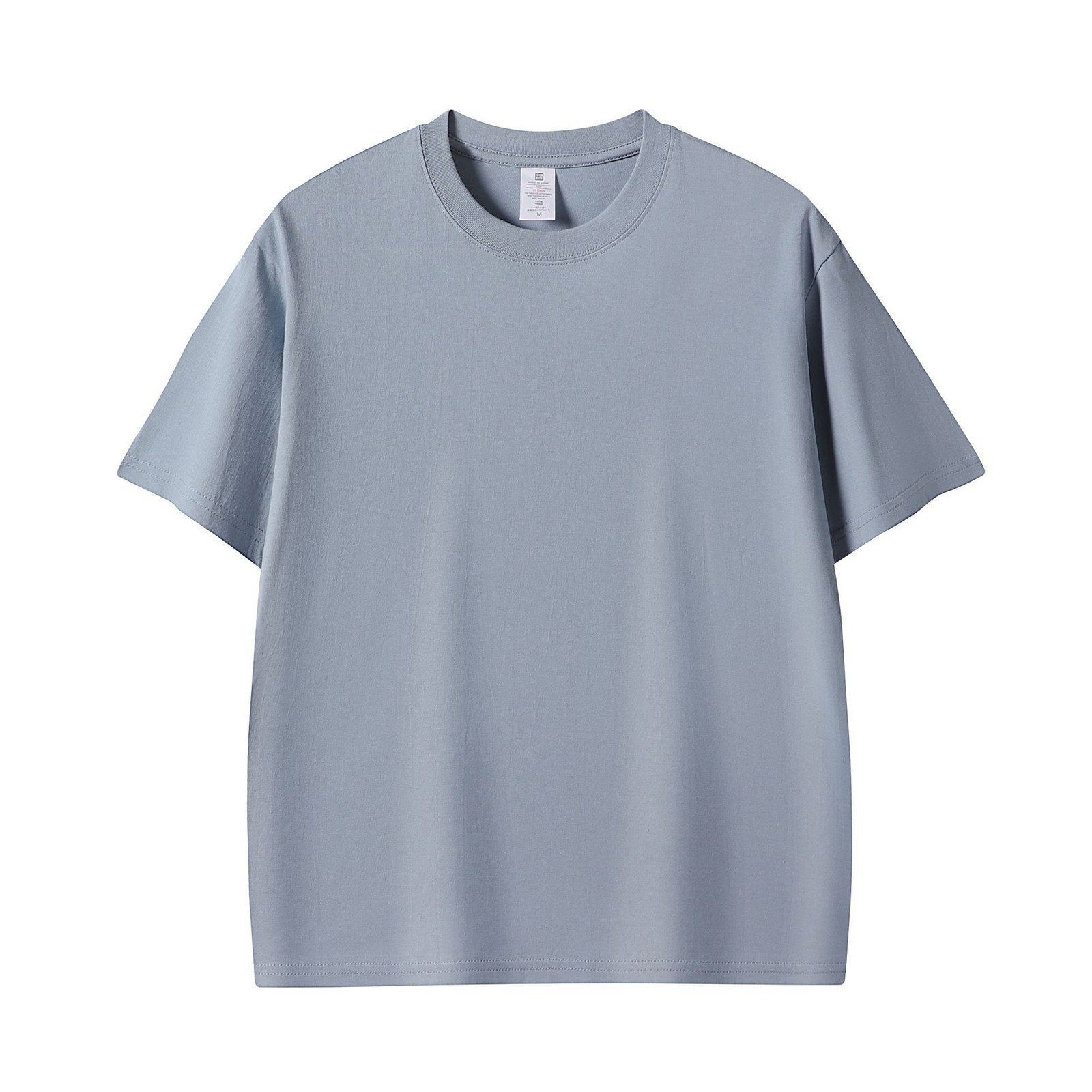 100% Cotton Solid Streetwear Crew Neck Short Sleeve T-Shirt
