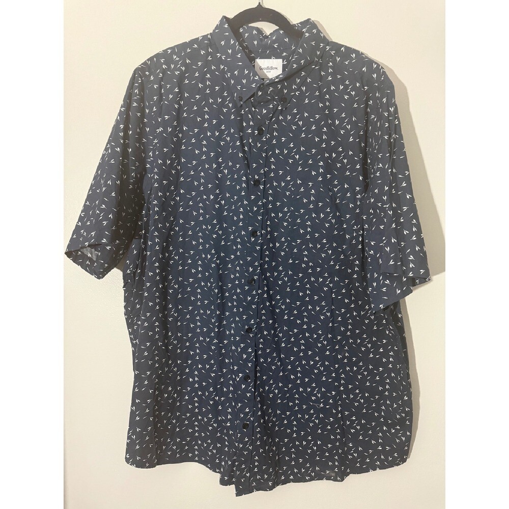 Goodfellow & Co. Button Down Shirt Leaf Print Short Sleeve 3XB Tall