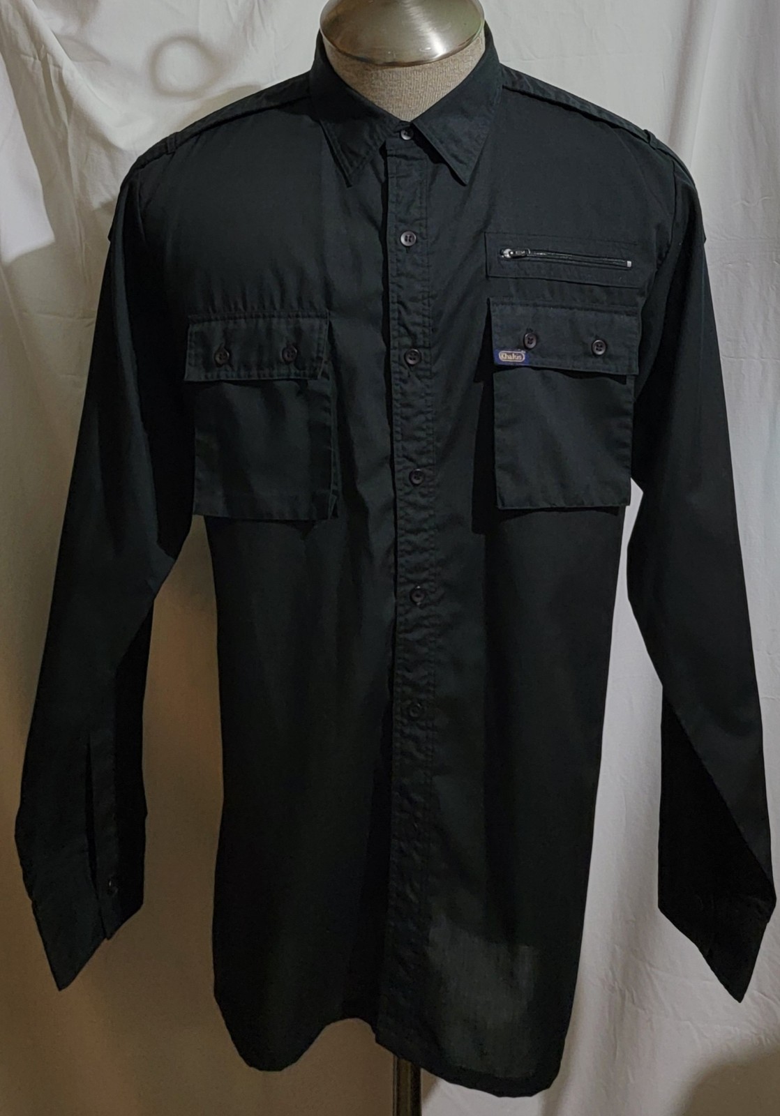 NICE! KHAKIS MEN’S BLACK CASUAL SHIRT 65% POLYESTER 35% COTTON LONG SLEEVE SZ XL