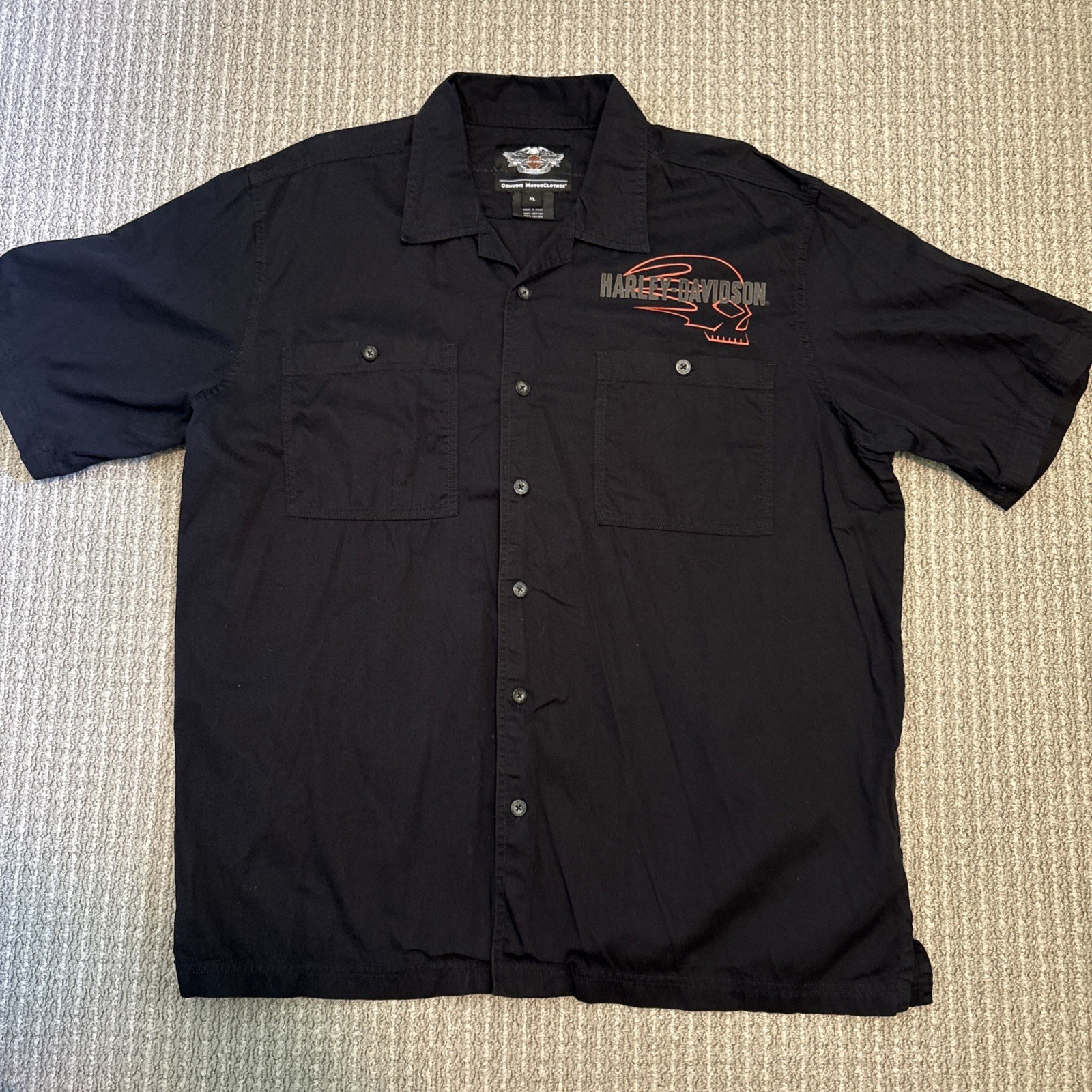 Harley Davidson Genuine Motorclothes Men’s Black Button-Up Service Shirt – XL