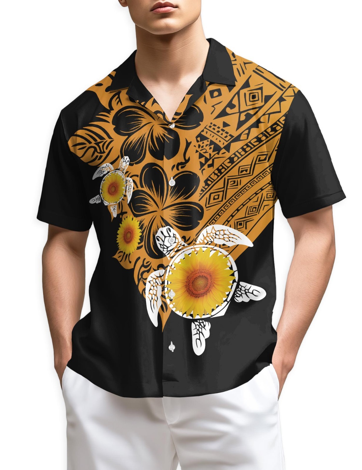 Polynesian Sea Turtle Hawaiian Shirt Ocean Tropical Summer Beach Aloha