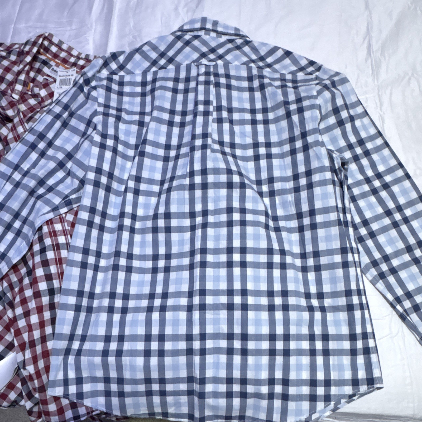 Timberland Men’s L/G Regular Fit Long Sleeve Plaid Button-Up Lot 2