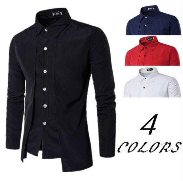 Men Luxury Formal Shirt Long Sleeve Slim Business Casual Dress Suit Shirts Tops