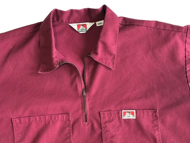 Ben Davis Gorilla 1/4 Zip Mechanic Shirt Mens 3XL Maroon Red
