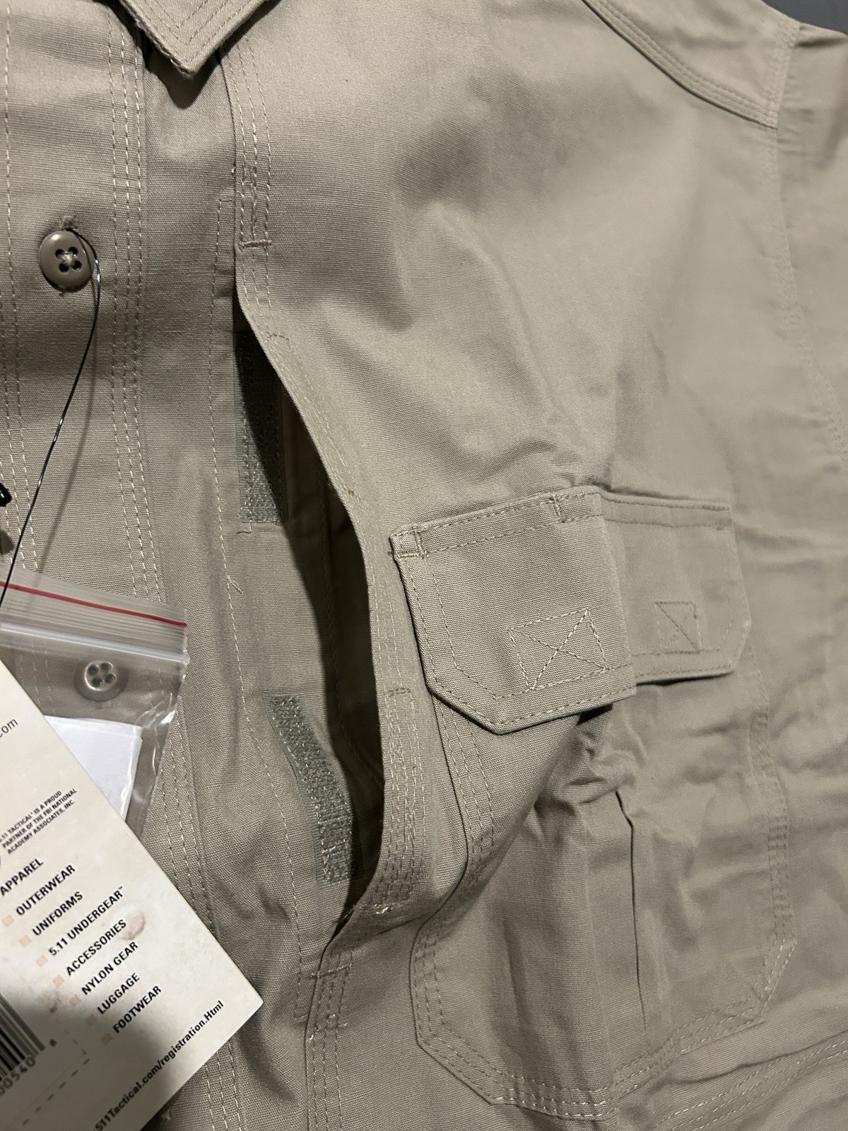 5.11 Tactical Series Shirt Mens 2XL XXL Khaki Long Sleeve Canvas Style 72157