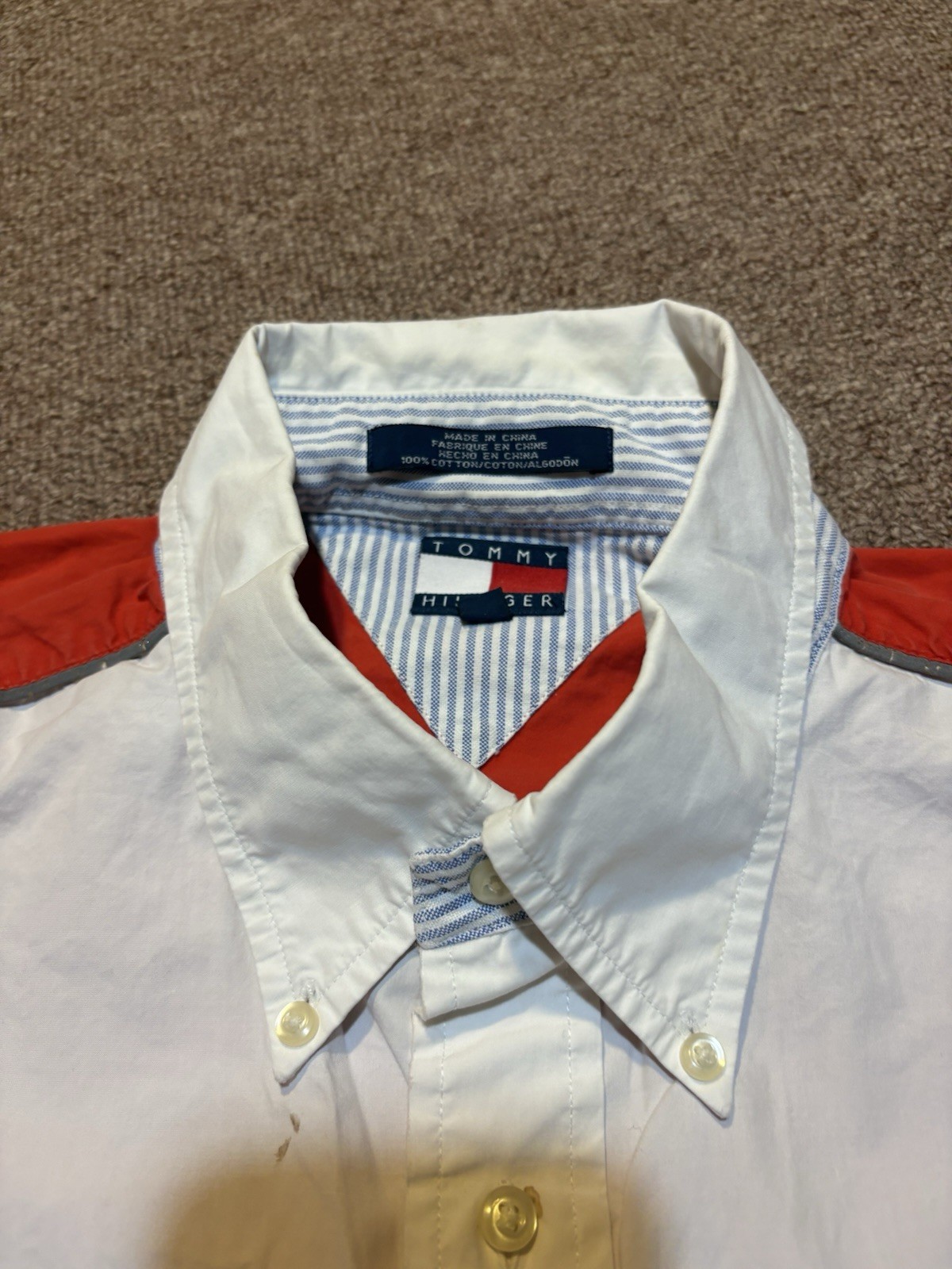 Vintage 2001 Tommy Hilfiger Ferrari Team Racing Put Crew Button Down Shirt