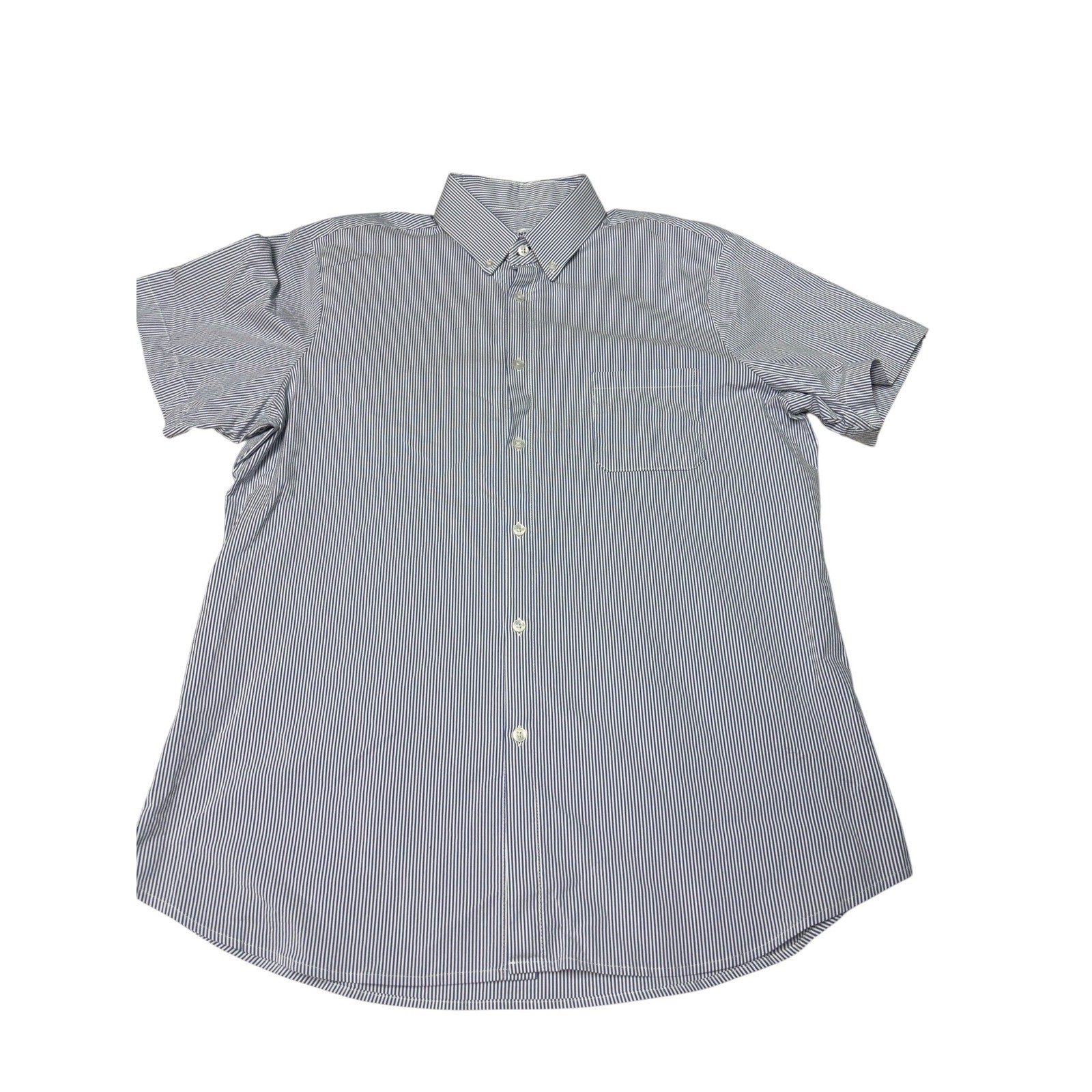 Mizzen+Main Mens XXL Trim Blue White Striped Short Sleeve Button Down Shirt USA